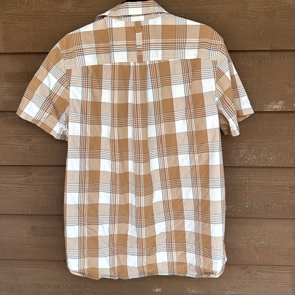 The North Face brown/white plaid men’s button up size large - Picture 3 of 6